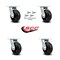 Service Caster 5 Inch Rubber on Steel Caster Set with Roller Bearing and Swivel Lock SCC SCC-30CS520-RSR-BSL-4 - alternate 4